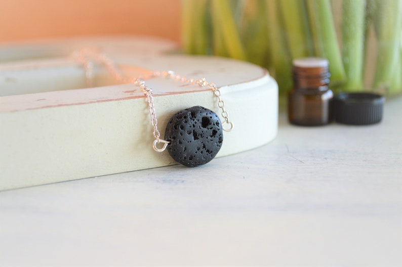 Lava Stone Necklace, Essential Oil Necklace, Diffuser Necklace image 1