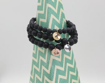 Personalized Essential Oil Bracelet, Lava Bead Diffuser Bracelet, Women's Aromatherapy Jewelry