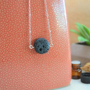 Lava Stone Necklace, Essential Oil Necklace, Diffuser Necklace immagine 2