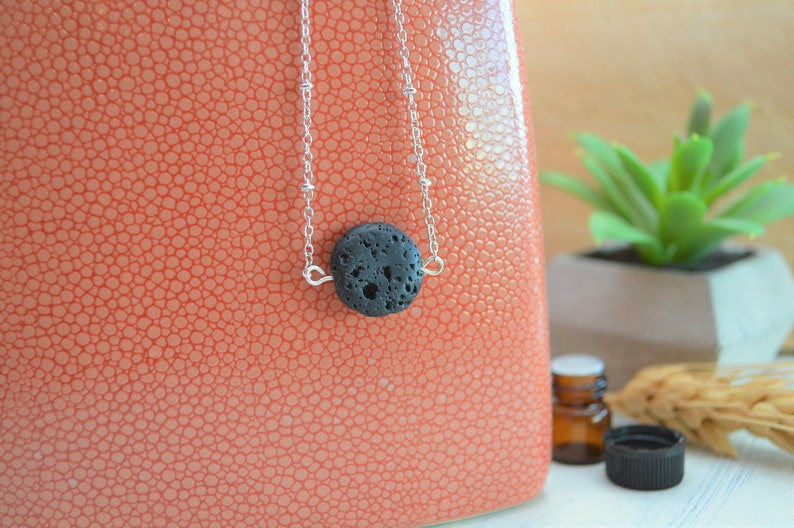 Lava Stone Necklace, Essential Oil Necklace, Diffuser Necklace image 2