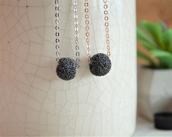 Essential Oil Necklace, Lava Stone Diffuser Necklace, Floating