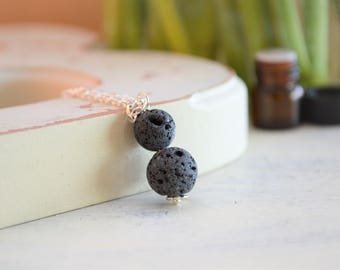 Essential Oil Necklace, Lava Rock Necklace, Aromatherapy Necklace, Diffuser Jewelry for Women