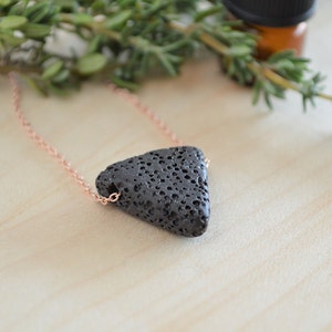 Essential Oil Necklace, Triangle Lava Stone Necklace, Aromatherapy Diffuser Necklace, Women's Anxiety Relief Jewelry and Gifts image 5