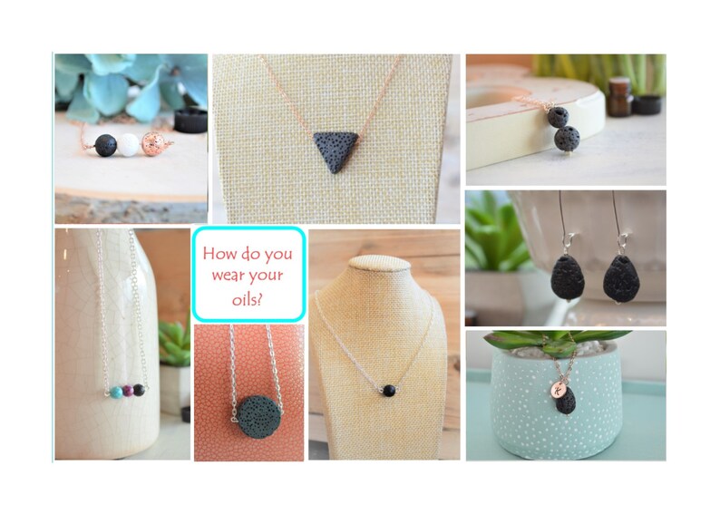 Essential Oil Gift Set Lava Stone Diffuser Necklace Set image 6