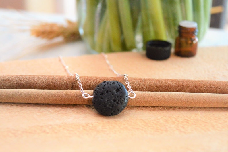 Lava Stone Necklace, Essential Oil Necklace, Diffuser Necklace image 3