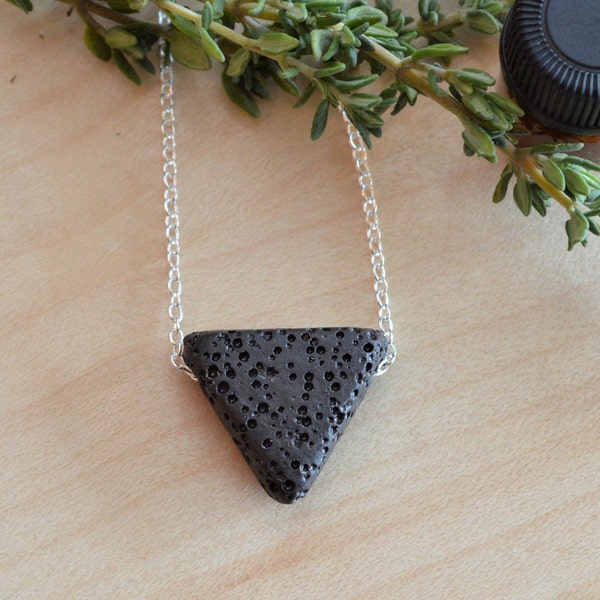 Lava Stone Necklace, Diffuser Necklace for Essential Oils, Anxiety Relief Gift