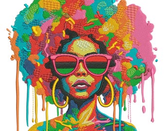 Colorful Black Queen embroidery files