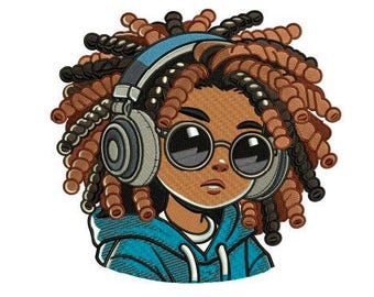 Curly Hair Girl embroidery files