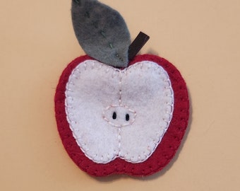 Felt Apple Brooch for the Teacher