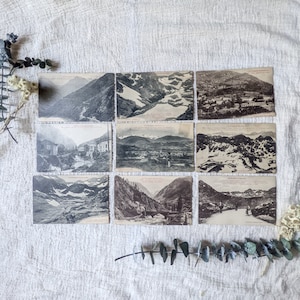 Ensemble de 4 ou 5 cartes postales françaises vintage années 1910-30, cartes postales Pyrénées Ariégeoises, voyage souvenir montagnes