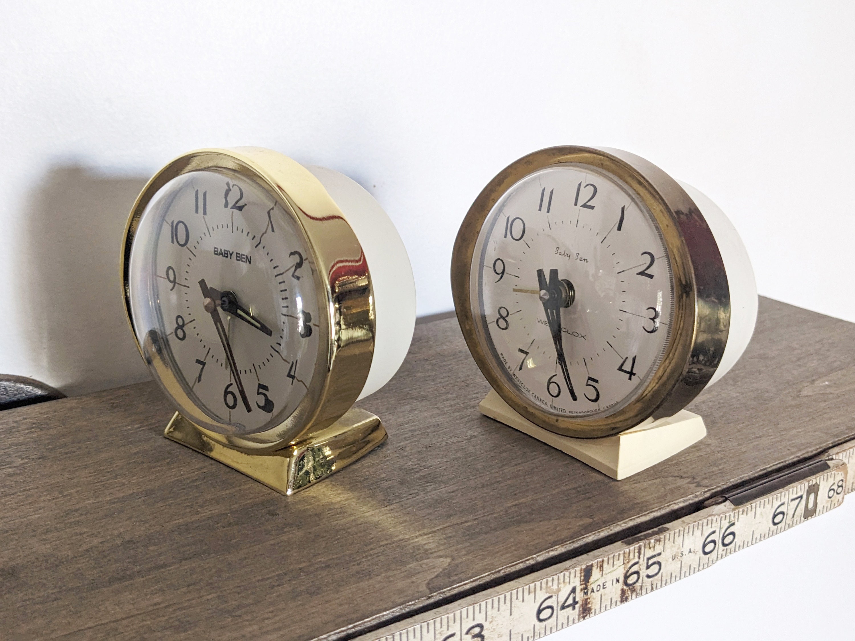 Vintage Baby Ben Westclox Windup Alarm Clocks - Mid Century Decor