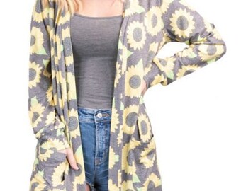 simply southern sunflower cardigan