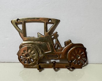 Vintage oldschool Auto Messingmetall Schlüsselhaken. Wandhaken. 3 Schlüsselhalter.