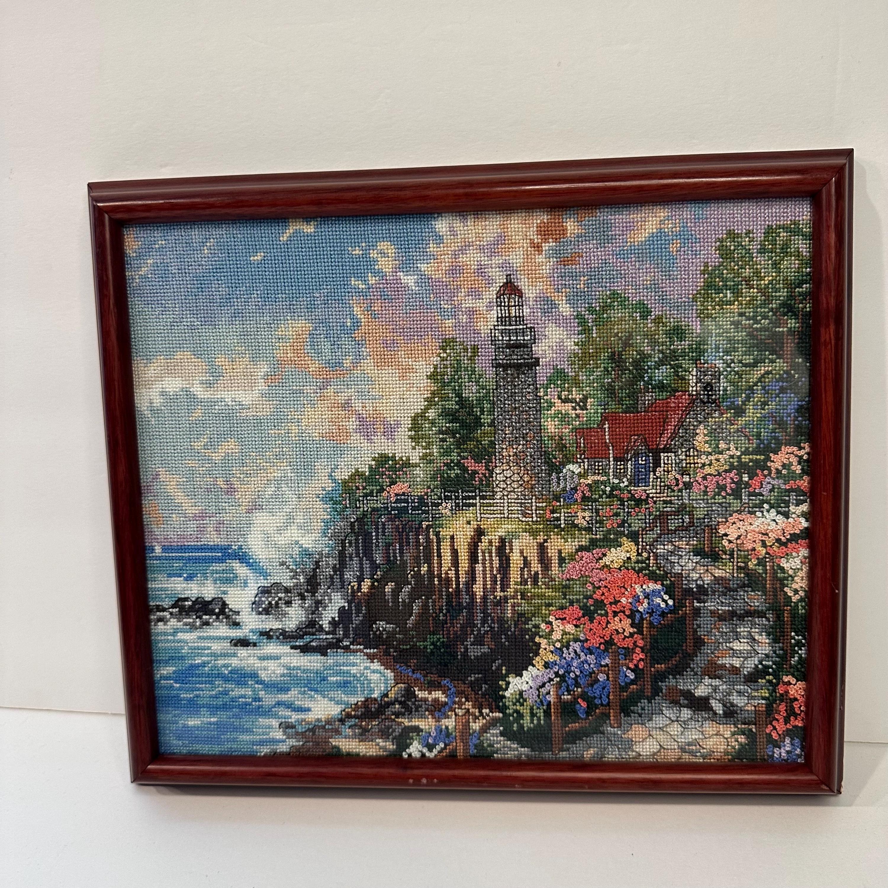 Vintage Completed Framed Thomas Kinkade 