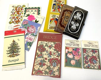 Lot of Vintage Bridge Score Card Books. floral