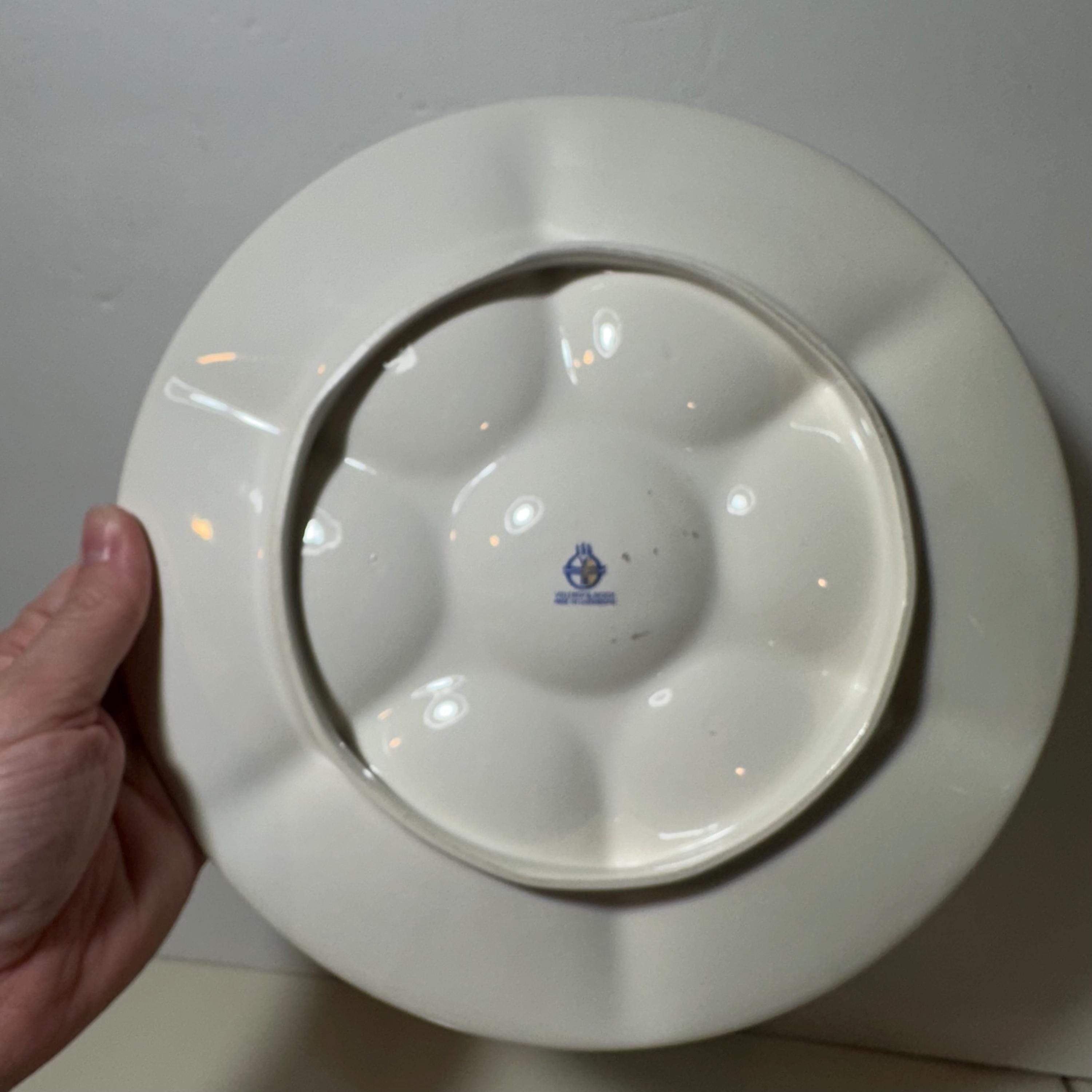Plat rond vert vintage Villeroy & Boch | Assiettes anciennes