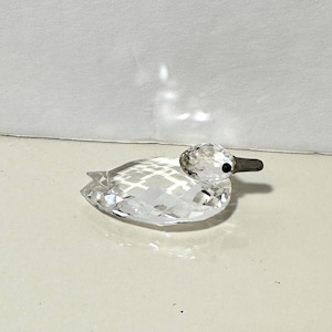 Stara kryształowa kaczka Swarovski. Miniaturowa figurka. Miniaturowa kryształowa kaczka