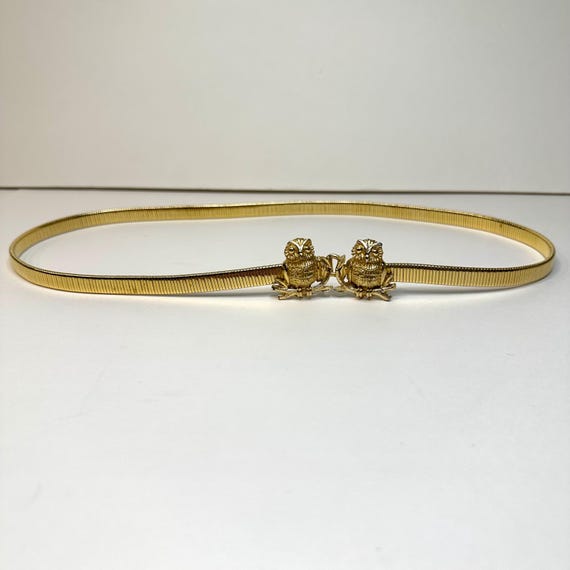 Vintage MIMI DI N 1975 Gold Owl Signed Gold Tone Stretch  display picture 1