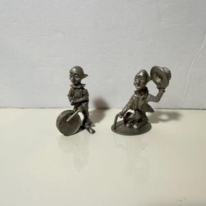 2 Vintage Collectible Genuine Spoontiques Pewter Miniature Clown Figurines