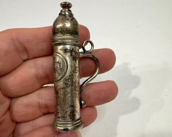 Antique Victorian Nannies Bubble Blower Pendant with Royal Crest, Silver Plate with no cord