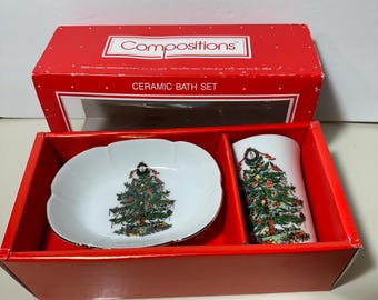 ヴィンテージ クリスマスツリー ソープディスペンサー セラミック製