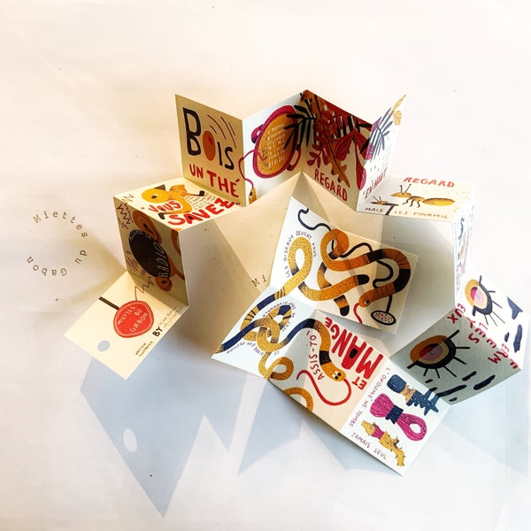 Minizine, tiny artzine, artist book - Miettes du Gabon