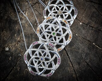 Flower of life, Sacred Geometry necklace, Sterling Silver