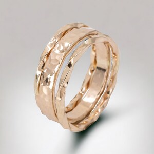 Dainty Gold Ring Set for Women, Set of 3 Everyday 14K Gold Fill Stackable Rings