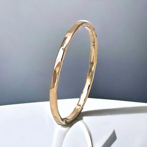 Solid 14K Gold Stacking Ring, Skinny Gold Ring, Dainty Solid Gold Rings for Women, Stacking Ring Yellow Gold, Hammered Gold Ring