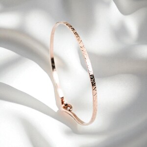 Hinged Rose Gold Fill Bangle Bracelet, Fits Small Wrists