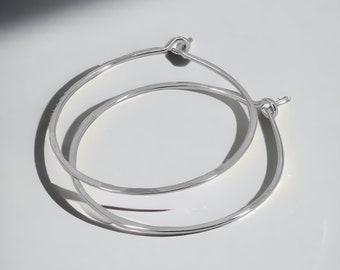 Small Minimalist Sterling Silver Hoop Earrings for Everyday Wear