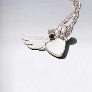 Angel Wing Pendant Necklace in Sterling Silver, Sympathy Gift, Memorial Gift, Guardian Angel Gift, Silver Pendant, Handcrafted Necklace