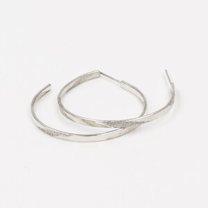 Sterling Silver Hoop Earrings, Everyday Hoops, Medium Size Silver Stud Earrings, Simple Everyday Earrings, Engraved Earrings LP
