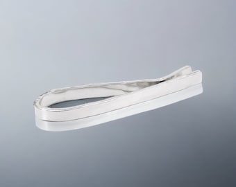 Silver Tie Clip Men, Silver Tie Bar, Tie Bar Clip, Groomsman Gift