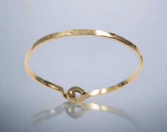 14k Gold Bracelet, Thick 14k Gold Filled Hinged Bangle Bracelet, Minimalist Gold Bracelet Men, Open Bangle, Unisex Jewelry
