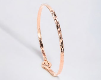 Textured 14K Rose Gold Filled Bangle, Gold Cuff Bangle, Rose Gold Bracelet, Cuff Bracelet Gold, Thin Rose Gold Bangle, Everyday Bracelet