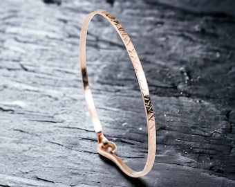 Hinged Rose Gold Fill Bangle Bracelet, Fits Small Wrists