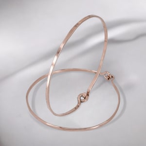 14K Rose Gold Fill Bangle Set, Thin Bangles, Thin Rose Gold Bracelet, Gold Open Bangle, Rose Gold Bangle, Minimalist Bracelet