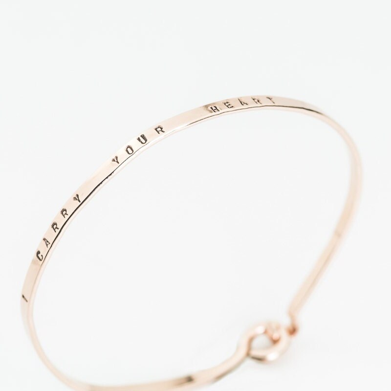 Hand Stamped Bangle 14K Rose Gold Filled Bangle Yellow Gold Etsy