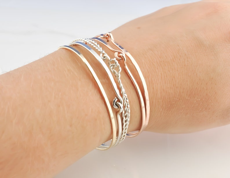 925 Sterling Silver Bangles Stackable Bracelet Set Set of 3 Etsy