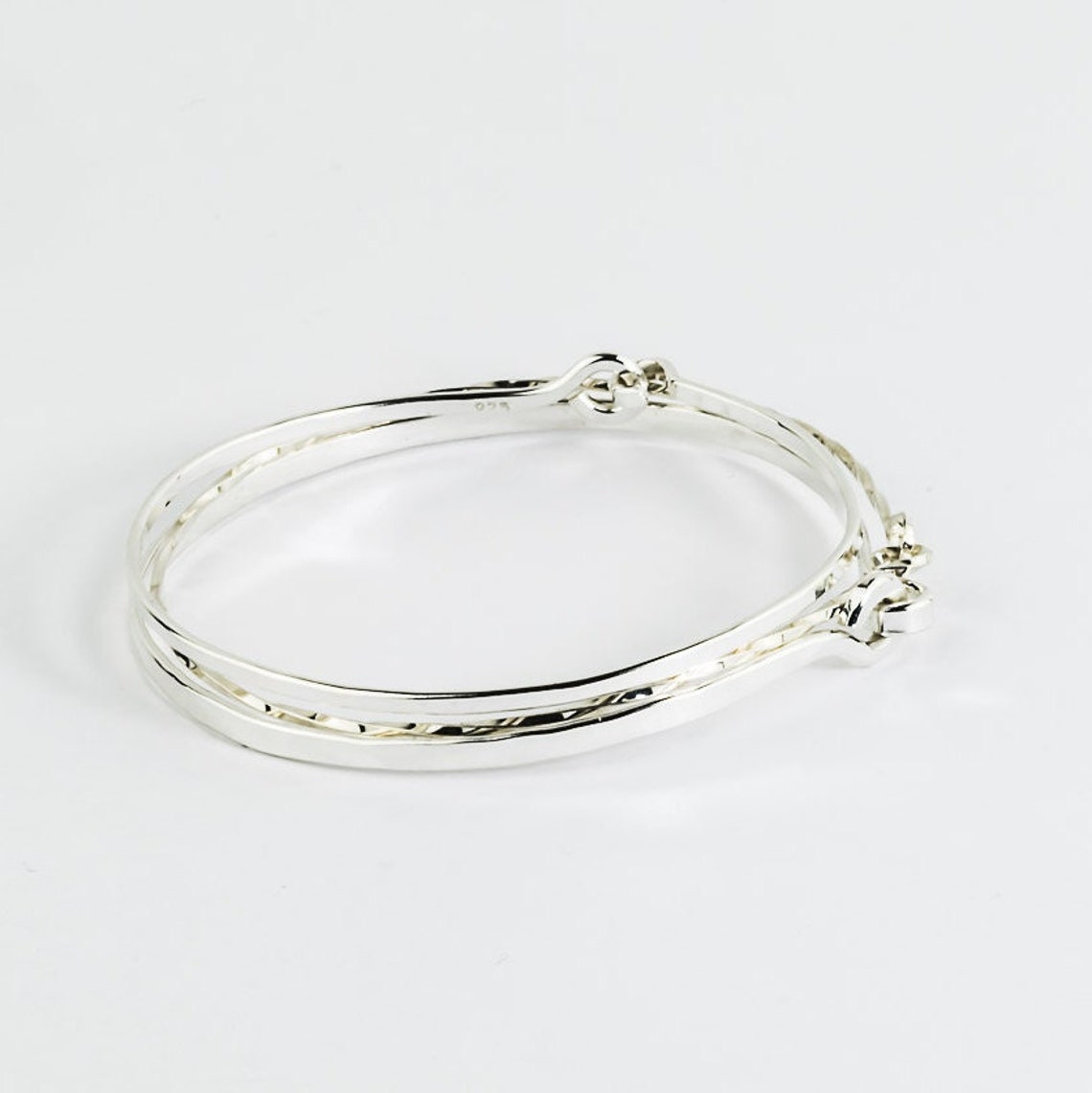 925 Sterling Silver Bangles Stackable Bracelet Set Set of 3 Etsy