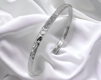 Pulsera de plata de ley para hombre, regalo para papá, pulsera de plata texturizada, regalo del día del padre, pulsera de plata para hombre, pulsera de puño unisex