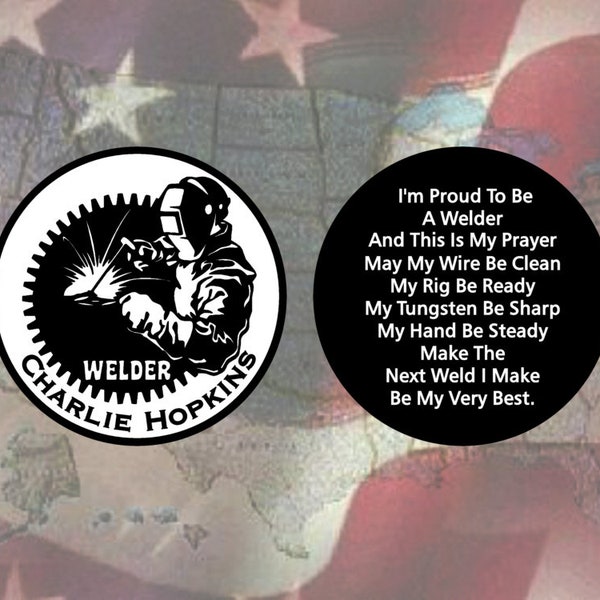 Welder Personalized Coin...Ultra-Black Super-Tough Anodized Aluminum - Made in the USA