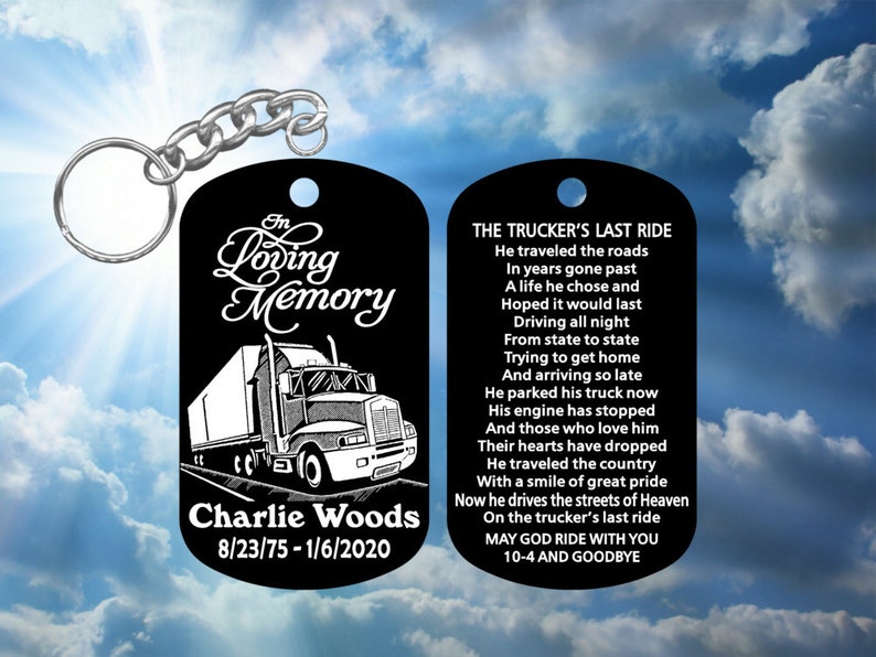 Semi Truck Driver in Loving Memory Keychain With the Etsy