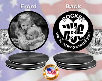 Custom Photo Coin - Personalized Pocket Hug - Super Tough Metal