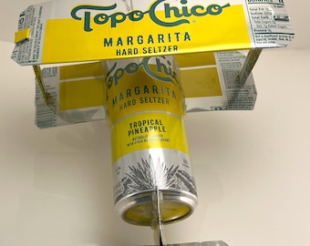 Airplane Whirl-A-Gig Made From Topo Chico Tropical Pineapple Cans