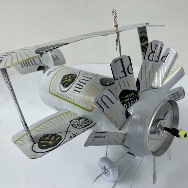 Airplane Whirl-A-Gig Made From Perpetual IPA 16-ounce  Beer Cans