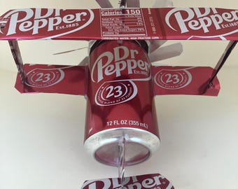 Airplane Whirl-a-Gig Made From Real Dr Pepper Cans