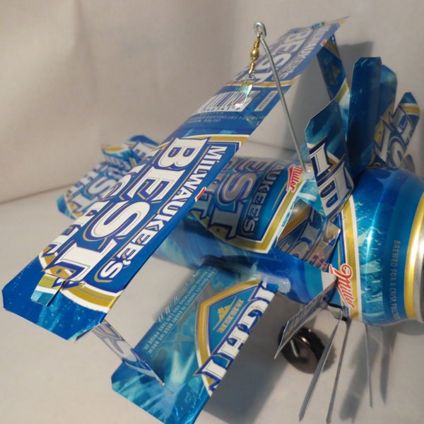 Airplane Wind Chime Made From Milwaukee's Best Light Beer Cans