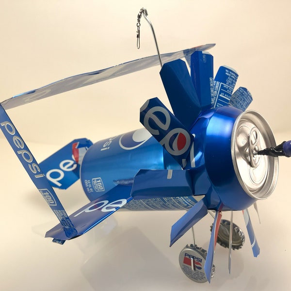 Airplane Whirl-a-gig Made From Pepsi Cola Cans